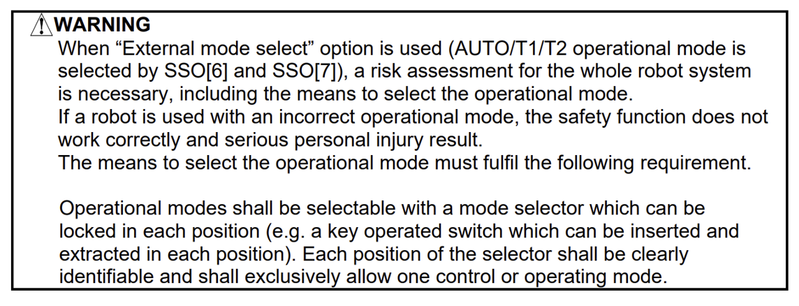 Example multi-robot cell using External Mode Select