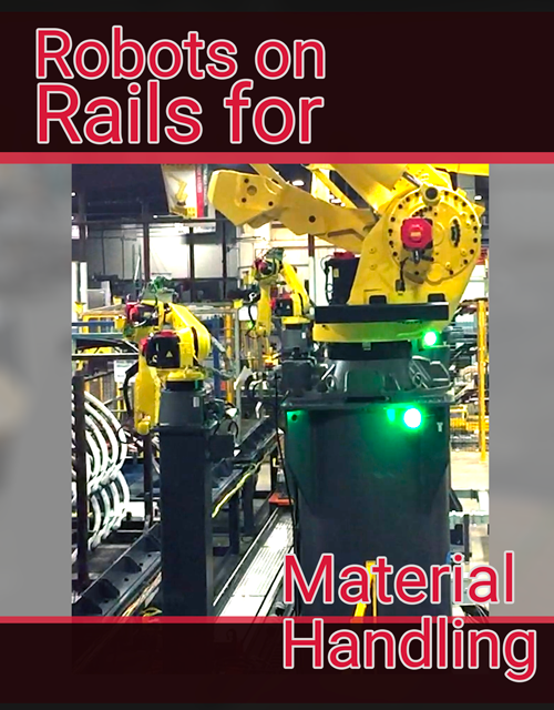robots on rail for material handling