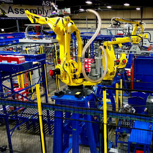 Example of integrated multi-robot line and HMI