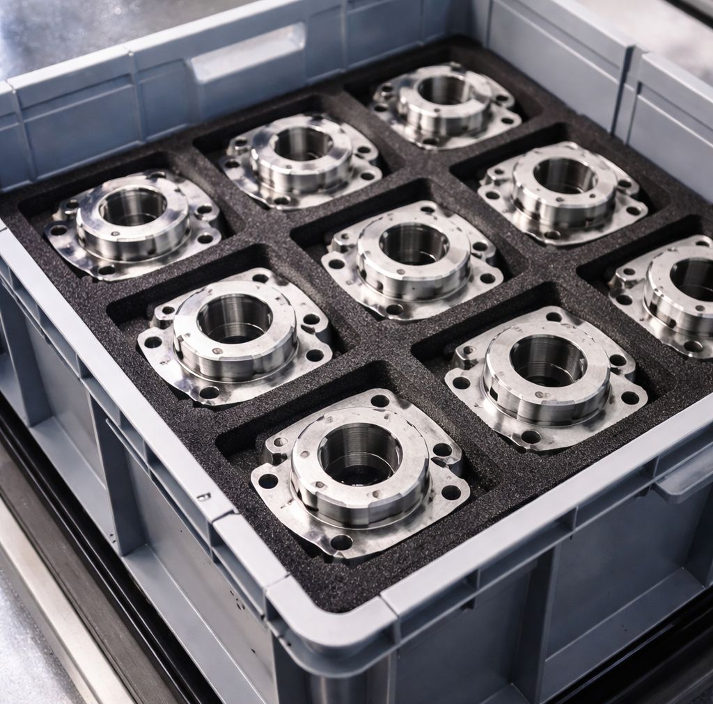 Structured bin picking with parts arranged in a repeatable pattern