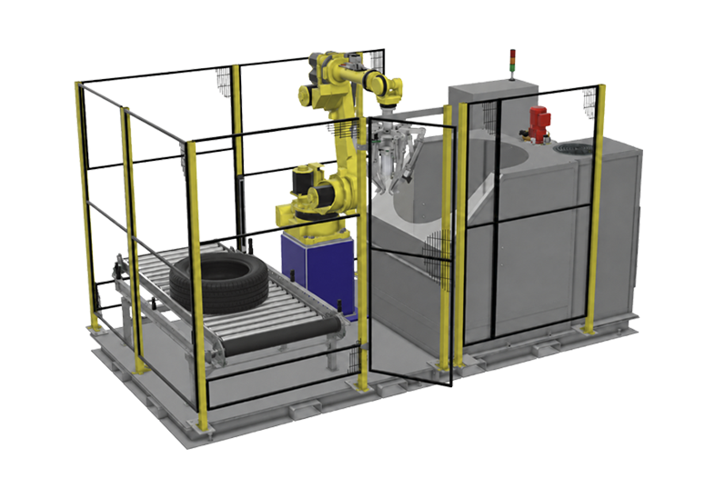 RTS robotic green tire spraying platform - Tire Industry Automation